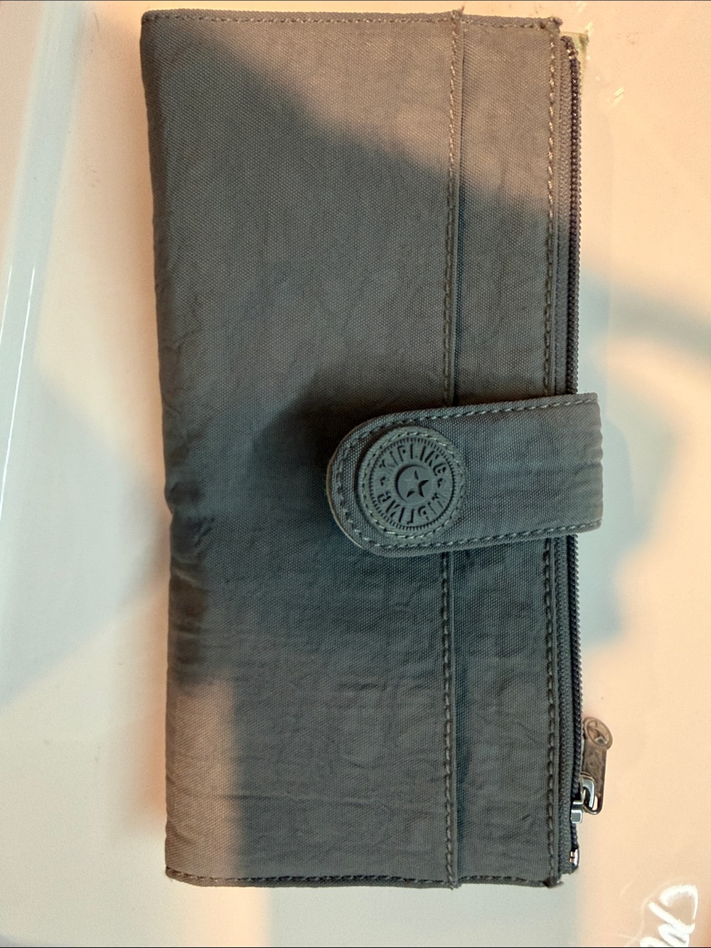 Kipling Slate Gray Nylon Snap & Zip Wallet